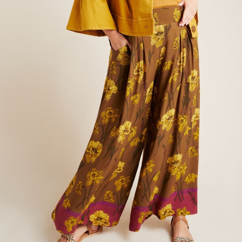 Anthropologie Maeve Terrace Floral Pants - Picture 4 of 14